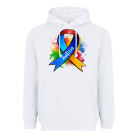 White autism ribbon Heavyweight Hoodie - Zillion Design Studio