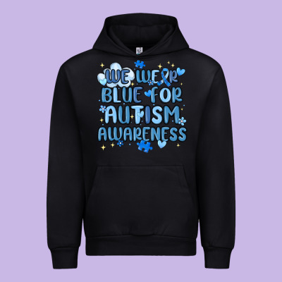 We Wear Blue For Autism Awareness Urban Hoodie Designed By Maliassmallbusiness