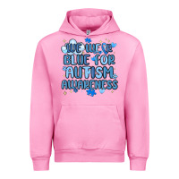 Fuchsia Pink we wear blue for autism awareness Urban Hoodie - MaliasSmallBusiness