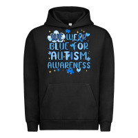 Pigment Black we wear blue for autism awareness Urban Hoodie - MaliasSmallBusiness