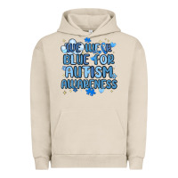 Pigment French Oak we wear blue for autism awareness Urban Hoodie - MaliasSmallBusiness