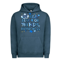 Pigment Midnight Navy we wear blue for autism awareness Urban Hoodie - MaliasSmallBusiness