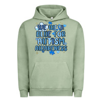 Pigment Oil Green we wear blue for autism awareness Urban Hoodie - MaliasSmallBusiness