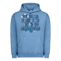 Pigment Pebble Blue we wear blue for autism awareness Urban Hoodie - MaliasSmallBusiness