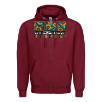 Burgundy Rusty Sunflowers with Cowhide and Turquoise Zipper Hoodie - RanaPortraitStore