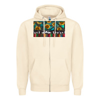 Sandshell Rusty Sunflowers with Cowhide and Turquoise Zipper Hoodie - RanaPortraitStore
