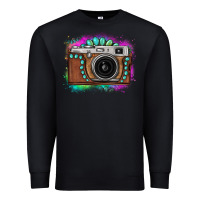Black tie dye gemstone vintage camera Premium Sweatshirt - FaDigitalArtStudio