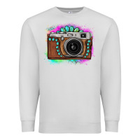 Dove Grey tie dye gemstone vintage camera Premium Sweatshirt - FaDigitalArtStudio