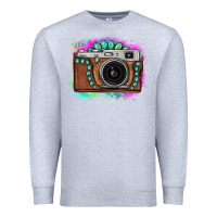 Heather Grey tie dye gemstone vintage camera Premium Sweatshirt - FaDigitalArtStudio