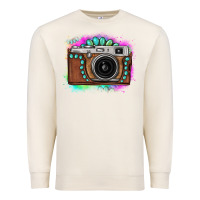 Sandshell tie dye gemstone vintage camera Premium Sweatshirt - FaDigitalArtStudio