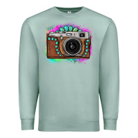 Seafoam tie dye gemstone vintage camera Premium Sweatshirt - FaDigitalArtStudio
