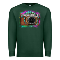 Sports Green tie dye gemstone vintage camera Premium Sweatshirt - FaDigitalArtStudio