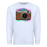White tie dye gemstone vintage camera Premium Sweatshirt - FaDigitalArtStudio