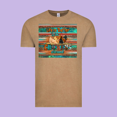 Life Is Better With Chickens Around Chicken Coop Vintage Tee Designed By Artiststas