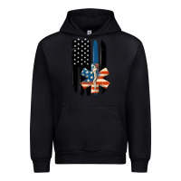 Black ems american flag Urban Hoodie - MaliasSmallBusiness