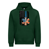 Forest Green ems american flag Urban Hoodie - MaliasSmallBusiness
