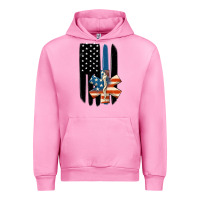 Fuchsia Pink ems american flag Urban Hoodie - MaliasSmallBusiness
