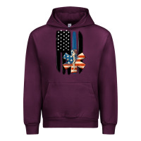Mauve Wine ems american flag Urban Hoodie - MaliasSmallBusiness