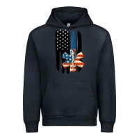 Navy ems american flag Urban Hoodie - MaliasSmallBusiness