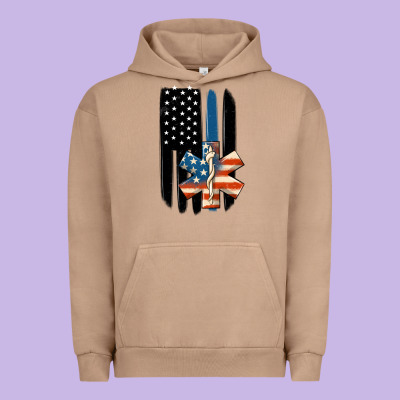 Ems American Flag Urban Hoodie Designed By Maliassmallbusiness