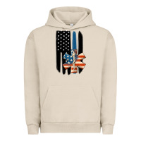 Pigment French Oak ems american flag Urban Hoodie - MaliasSmallBusiness