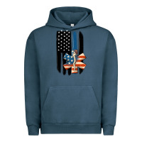 Pigment Midnight Navy ems american flag Urban Hoodie - MaliasSmallBusiness