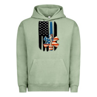 Pigment Oil Green ems american flag Urban Hoodie - MaliasSmallBusiness
