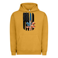 Pigment Peanut Butter ems american flag Urban Hoodie - MaliasSmallBusiness