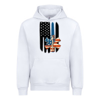 White ems american flag Urban Hoodie - MaliasSmallBusiness