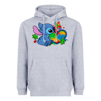 Heather Grey autism stitch heart Heavyweight Hoodie - Zillion Design Studio