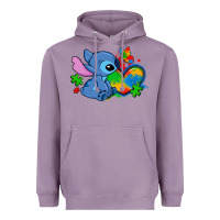 Lavender autism stitch heart Heavyweight Hoodie - Zillion Design Studio