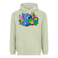 Matcha autism stitch heart Heavyweight Hoodie - Zillion Design Studio