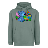 Sage autism stitch heart Heavyweight Hoodie - Zillion Design Studio