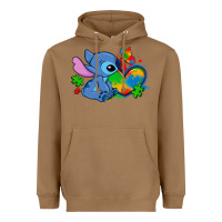 Toasted Coconut autism stitch heart Heavyweight Hoodie - Zillion Design Studio
