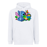 White autism stitch heart Heavyweight Hoodie - Zillion Design Studio