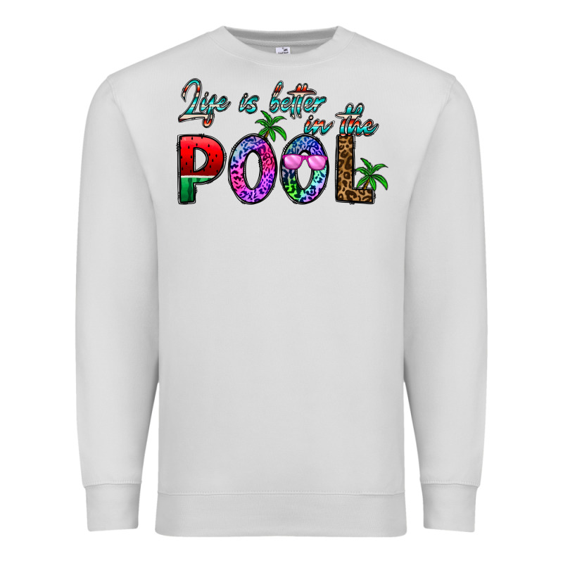 Life Is Better İn The Pool Premium Sweatshirt by CowhideDigitalArt | Teevron
