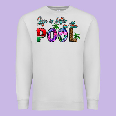 Life Is Better İn The Pool Premium Sweatshirt Designed By Cowhidedigitalart
