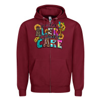 Burgundy spoiler alert i don't care Zipper Hoodie - Zillion Design Studio