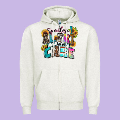 Spoiler Alert I Don't Care Zipper Hoodie Designed By Zillion Design Studio