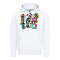 White spoiler alert i don't care Zipper Hoodie - Zillion Design Studio