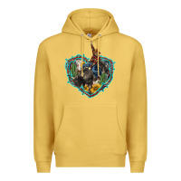 Antique Gold western heart bullfighter  cactus sunflower aztek pattern Premium Hoodie - BarkalooDesign