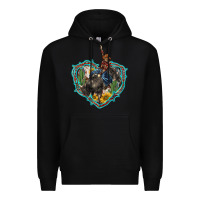 Black western heart bullfighter  cactus sunflower aztek pattern Premium Hoodie - BarkalooDesign