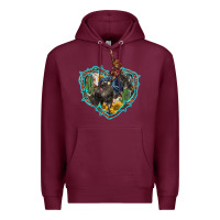 Burgundy western heart bullfighter  cactus sunflower aztek pattern Premium Hoodie - BarkalooDesign