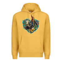 Mustard western heart bullfighter  cactus sunflower aztek pattern Premium Hoodie - BarkalooDesign