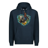 Navy western heart bullfighter  cactus sunflower aztek pattern Premium Hoodie - BarkalooDesign