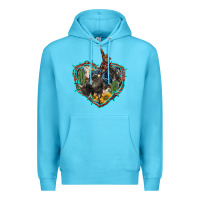 Western Heart Bullfighter  Cactus Sunflower Aztek Pattern Premium Hoodie | Teevron