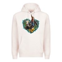 Pale Pink western heart bullfighter  cactus sunflower aztek pattern Premium Hoodie - BarkalooDesign