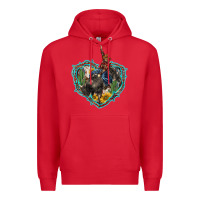 Red western heart bullfighter  cactus sunflower aztek pattern Premium Hoodie - BarkalooDesign
