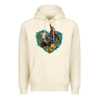 Sandshell western heart bullfighter  cactus sunflower aztek pattern Premium Hoodie - BarkalooDesign