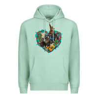 Seafoam western heart bullfighter  cactus sunflower aztek pattern Premium Hoodie - BarkalooDesign